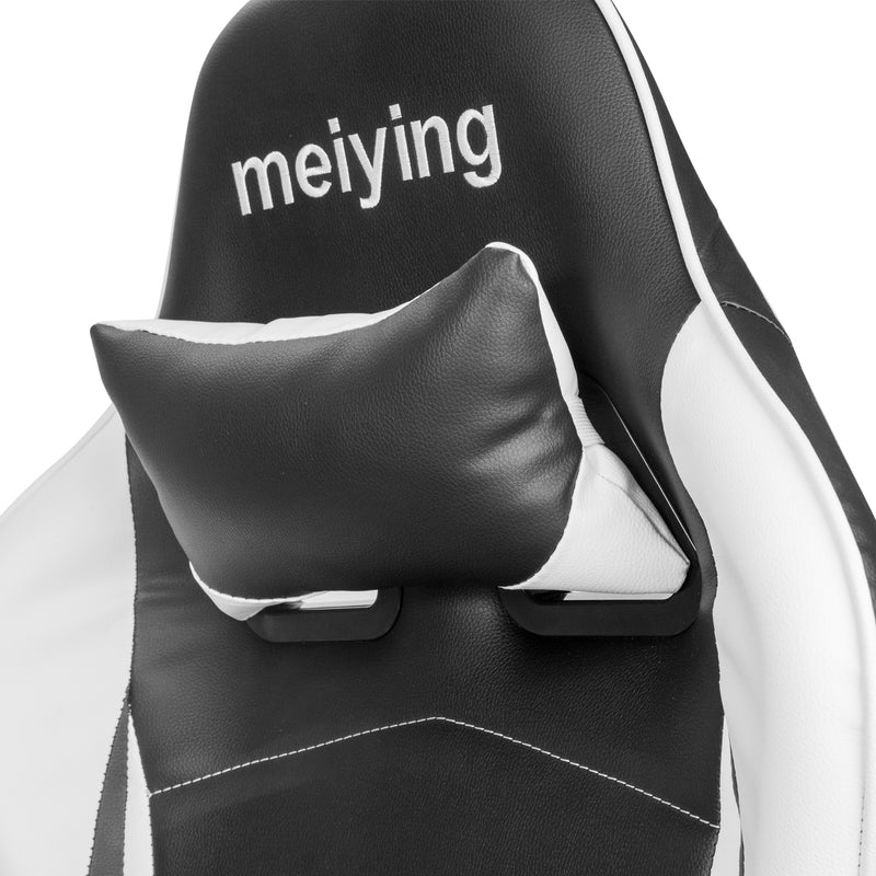 Meiying Racing Gaming Chair Black and White High Back Computer Chair