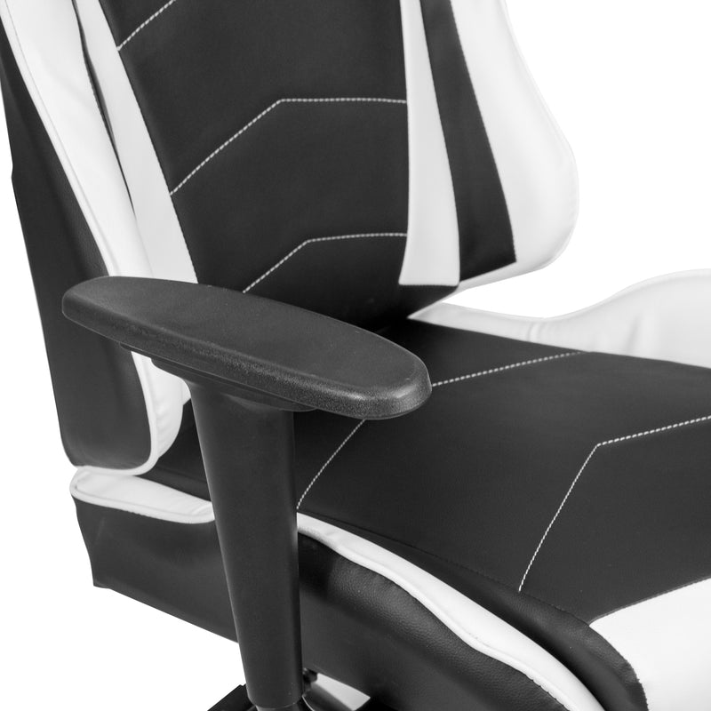 Meiying Racing Gaming Chair Black and White High Back Computer Chair