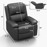 Homall 3-Pieces Reclining Theatre Seat, Living Room PU Leather Recliner Sofa Loveseat Chair Set