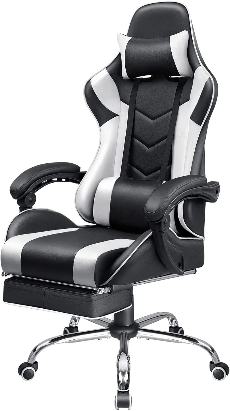 Homall Gaming Chair Computer Chair Racing Style Gaming Chair with Footrest Ergonomic Adjustable Swivel Office Chair High Back Computer Chair with Headrest and Lumbar Support