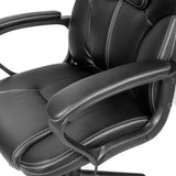 Youme Mid Back Office Chair Computer Chair PU Leather Executive Desk Chair