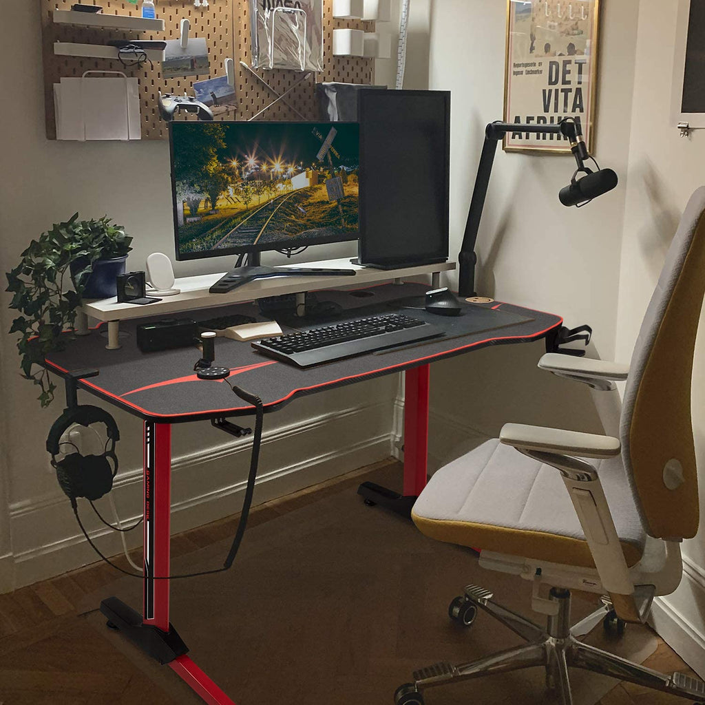Homall PC Gaming Desk T-Shaped Leg with Free Mouse Pad, Cup Holder and  Headphone Hook & Reviews