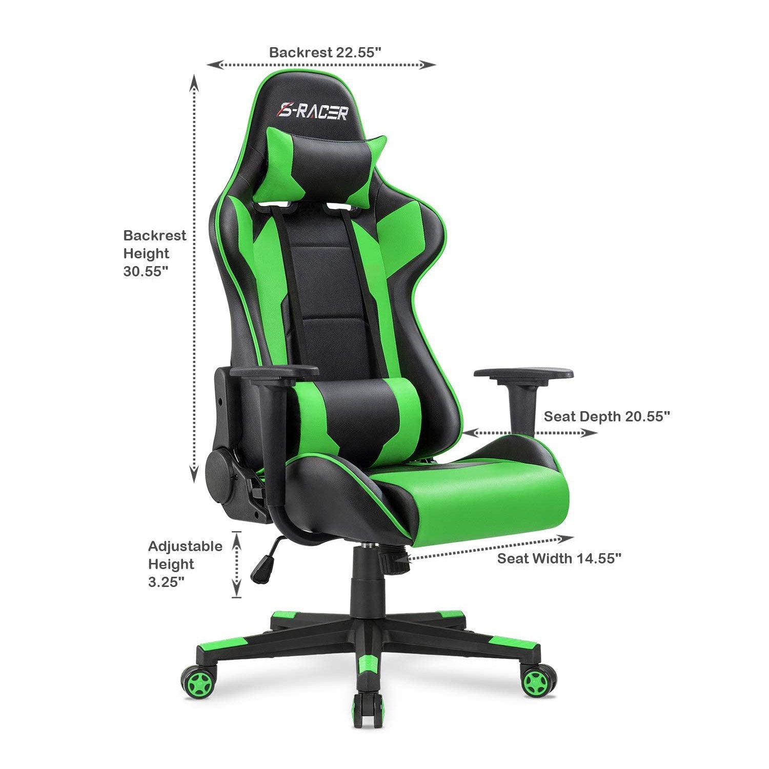 Homall Gaming Chair Racing Chair Computer Desk Chair with Headrest and Lumbar Support