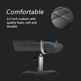 Homall Mid-Back Office Task Chair Ribbed PU Leather Executive Chair Modern Adjustable Home Desk Chair Retro Comfortable Work Chair 360 Degree Swivel with Arms