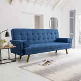 Homall Linen Futon Sofa Bed Pin Tufted Split Back Convertible Reclining Sofa Fabric Bench Seat