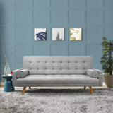 Homall Linen Futon Sofa Bed Pin Tufted Split Back Convertible Reclining Sofa Fabric Bench Seat