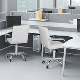 Homall Mid-Back Office Task Chair Ribbed PU Leather Executive Chair Modern Adjustable Home Desk Chair Retro Comfortable Work Chair 360 Degree Swivel with Arms