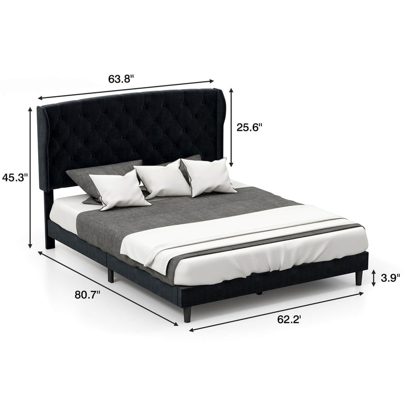 Homall Queen Size Platform Bed Frame with Headboard, Button Tufted Style