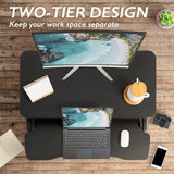 Homall 31“ Standing Desk Converter, Height Adjustable Stand up Desk Riser Home Office Desk with Deep Keyboard Tray for Laptop