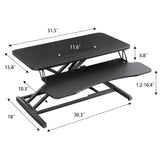Homall 31“ Standing Desk Converter, Height Adjustable Stand up Desk Riser Home Office Desk with Deep Keyboard Tray for Laptop