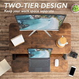 Homall 31“ Standing Desk Converter, Height Adjustable Stand up Desk Riser Home Office Desk with Deep Keyboard Tray for Laptop