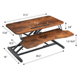 Homall 31“ Standing Desk Converter, Height Adjustable Stand up Desk Riser Home Office Desk with Deep Keyboard Tray for Laptop