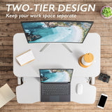 Homall 31“ Standing Desk Converter, Height Adjustable Stand up Desk Riser Home Office Desk with Deep Keyboard Tray for Laptop