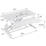 Homall 31“ Standing Desk Converter, Height Adjustable Stand up Desk Riser Home Office Desk with Deep Keyboard Tray for Laptop