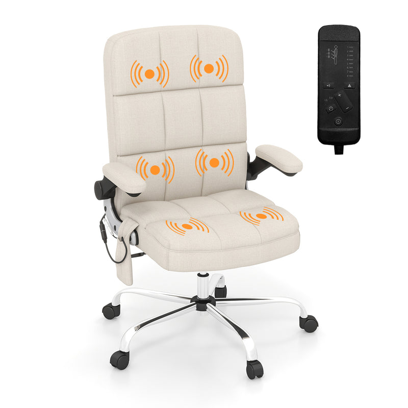 Homall Fabric Office Chair with Massage Function, Adjustable Tilt Angle and Flip-up Arms Executive Computer Chair