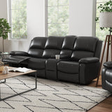 Homall 3-Pieces Reclining Theatre Seat, Living Room PU Leather Recliner Sofa Loveseat Chair Set