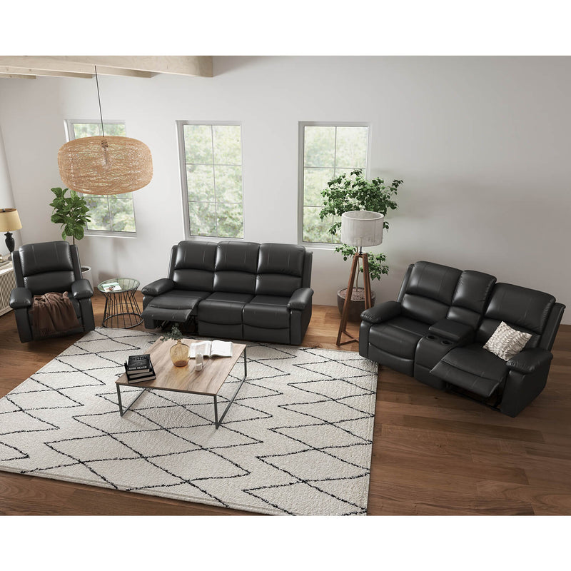 Homall 3-Pieces Reclining Theatre Seat, Living Room PU Leather Recliner Sofa Loveseat Chair Set