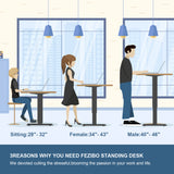 Homall Height Adjustable Electric Standing Desk 43"/55"/63" Computer Table, Home Office Workstation