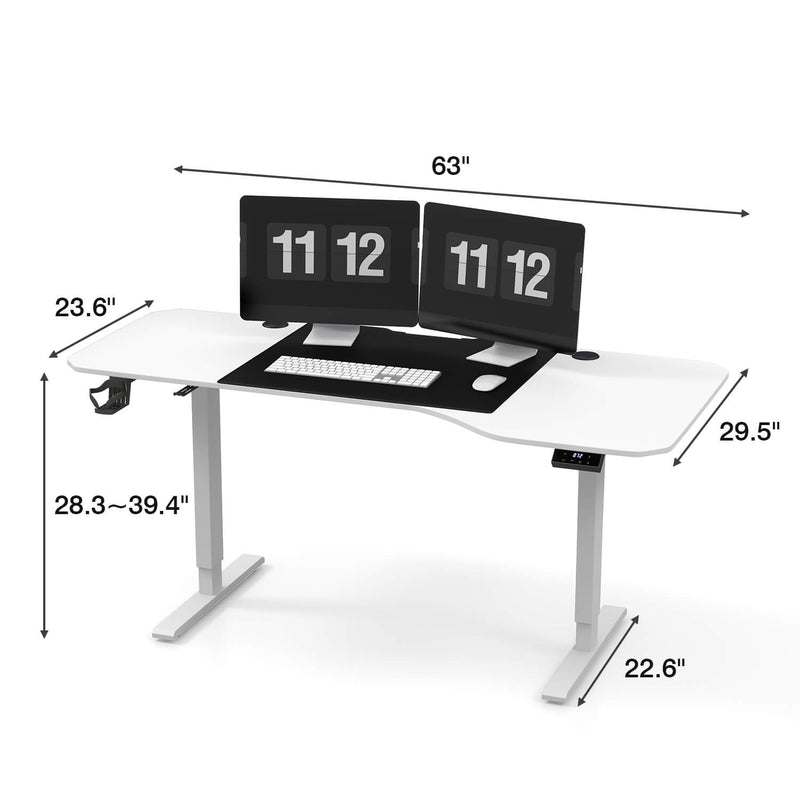 Homall 63 Inches Electric Height Adjustable Standing Desk, Large Desktop Stand Up Desk