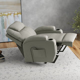 【Leathaire Edition】Homall Power Lift Fabric Recliner for Elderly with Massage and Heat Function, Equipped with Lighted USB Hand Controller
