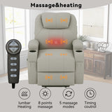 【Leathaire Edition】Homall Power Lift Fabric Recliner for Elderly with Massage and Heat Function, Equipped with Lighted USB Hand Controller